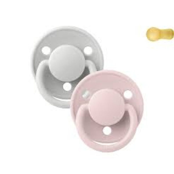 Bibs Lux Pacifier Chupetas Silicone 0-3 anos Cinza/Rosa