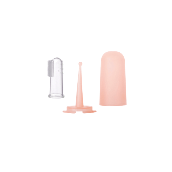 Saro Higiene Escova Dedal Silicone com Caixa Rosa