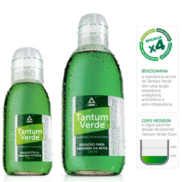 Tantum Verde, 1,5 mg/mL-500mL x 1 sol bucal frasco