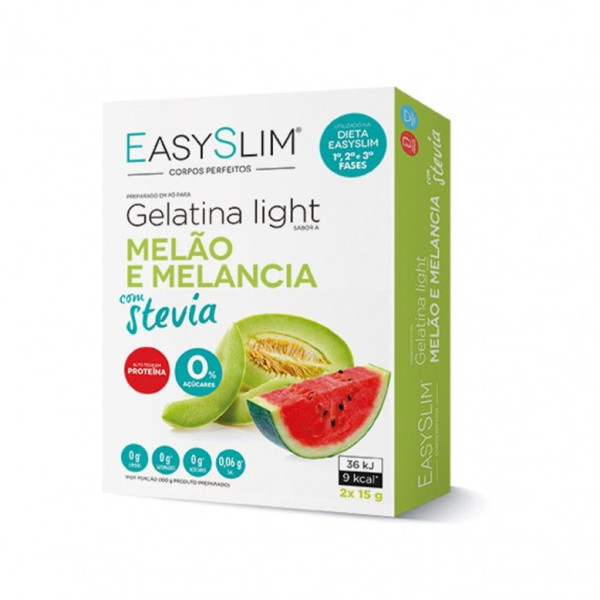 Easyslim Gelatina Light Melão / Melancia Stevia x 2 Saquetas pó sol oral