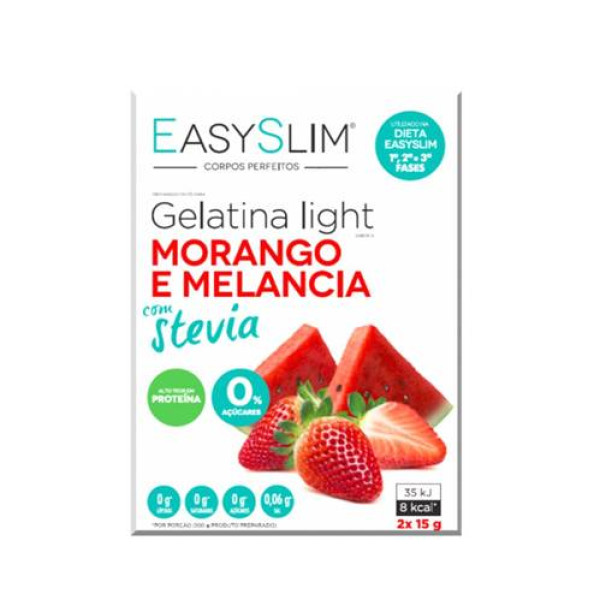 Easyslim Gelatina Morango/Melancia Stevia x 2 saq. pó