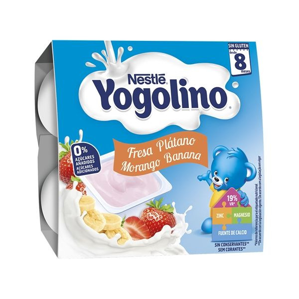 Yogolino Morango/Banana 4x100g 8m+