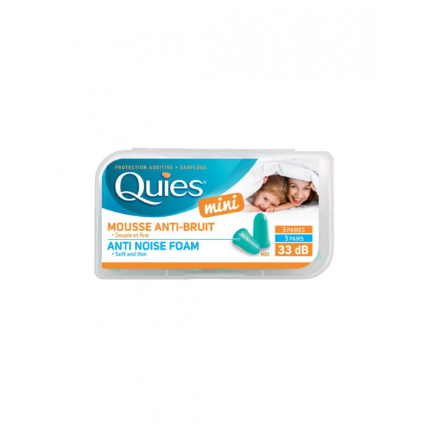 Quies Mini Tampão Oto Espuma 3 Pares