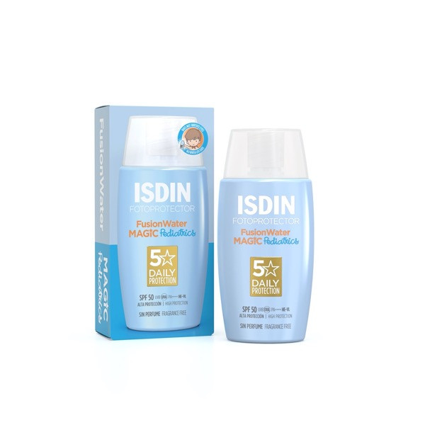 ISDIN Fotoprotector Pediatrics Fusion Water Magic SPF50 50ML - Protetor solar facial ultraligeiro, para crianças