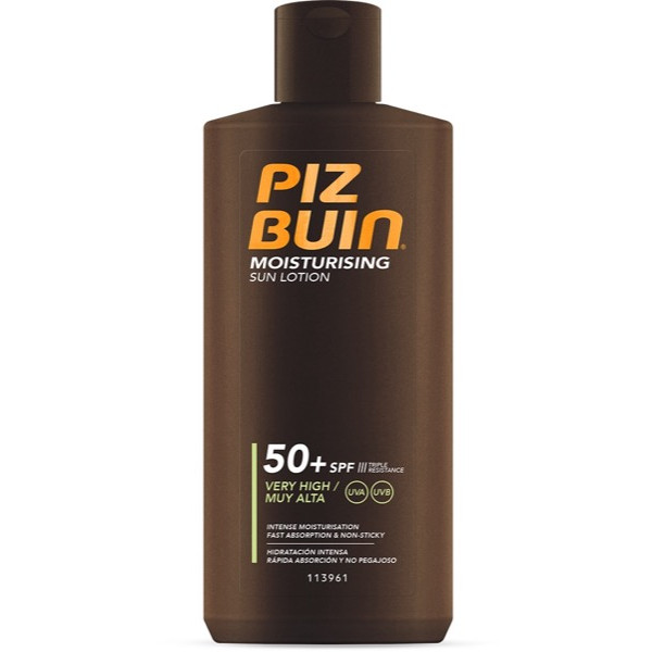 PIZ BUIN MOISTURISING <mark>F</mark>PS50+ LOÇÃO SOLAR HIDRATANTE  200ml