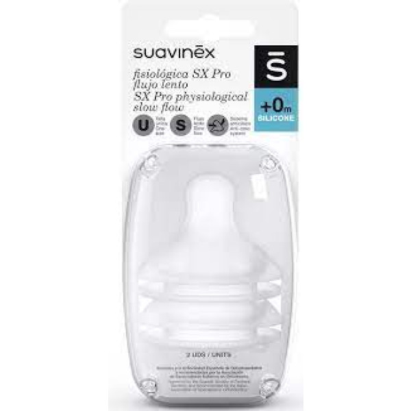Suavinex Sx Pro Tetina Fisio Sil S 0M+ X2