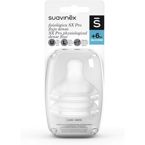 Suavinex Sx Pro Tetina Fisio Sil L 6M+ X2