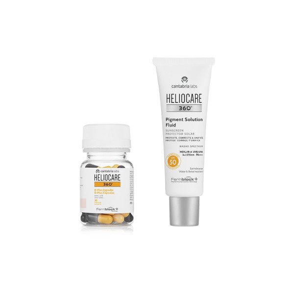 Heliocare 360° D Plus Cápsulas + Pigment Solution Fluid SPF50+ 50 ml