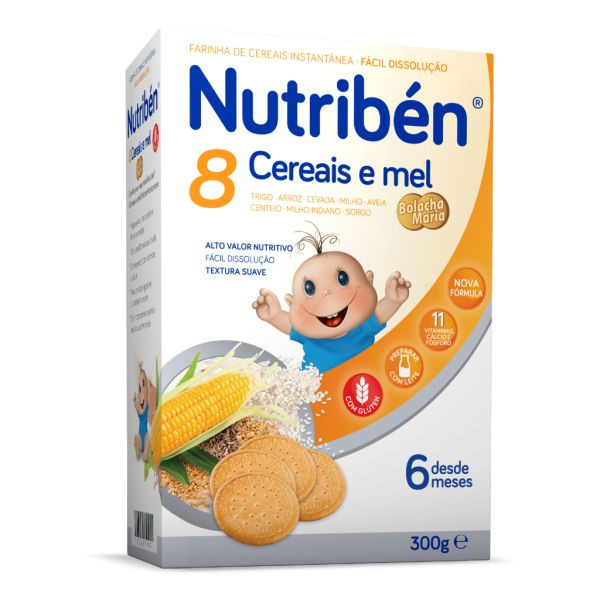 Nutriben Farinhas 8 Cereais Mel Bol M 250G