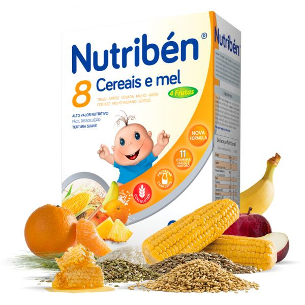 Nutriben Farinhas 8 Cereais Mel 4 Frut 250G