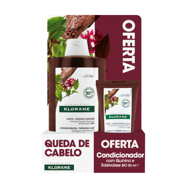 Klorane Capilar Champô Quinina Bio 400ml + Oferta Amaciador 50ml