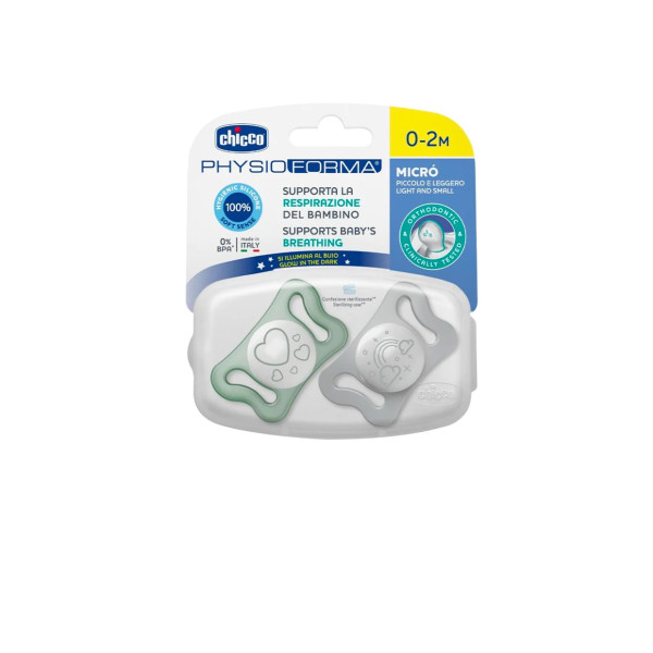 Chicco Chupeta Physio <mark>F</mark>orma Micro Luminosa 0-2M X2