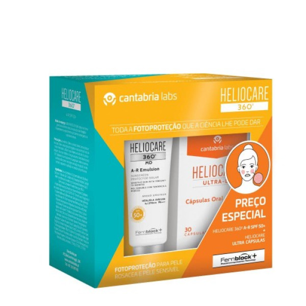 Protetor Solar Heliocare 360º MD A-R Emulsão <mark>F</mark>PS 50+ 50ml + Ultra-D Cápsulas Preço Especial 30 Cápsulas