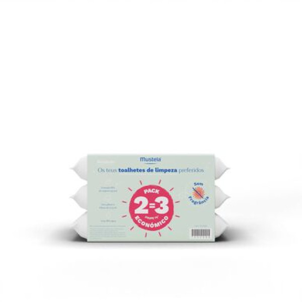 <mark>Mustela</mark> Bebe Toalhetes Limpeza Sem Perfume 2=3