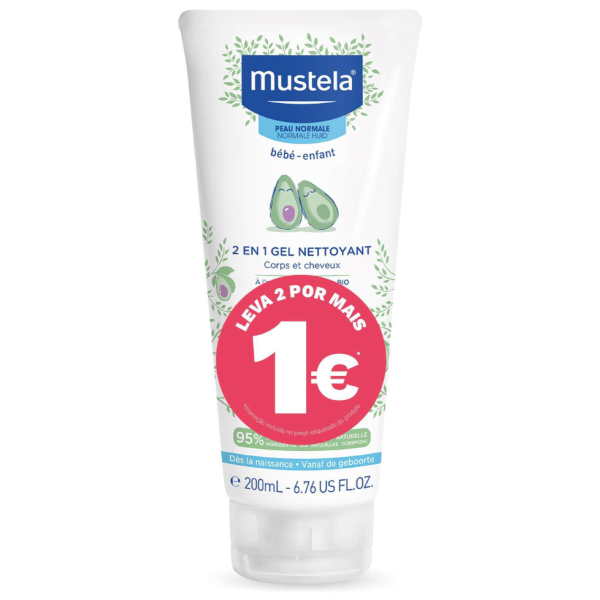 Mustela Gel Lavante 2-em-1 Corpo/Cabelo 2x200ml (2ª Unidade por 1€)
